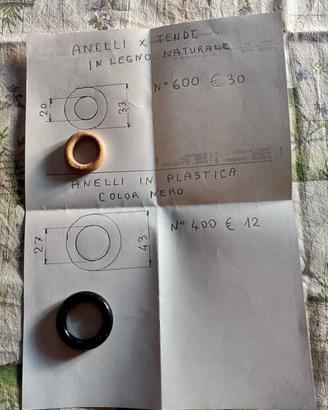 Anelli per tende in legno naturale 