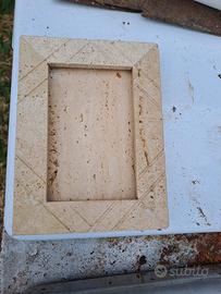 Portafoto, cornice in travertino bianco