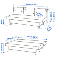 ÄLVDALEN Divano letto a 3 posti, Beige-Panna IKEA