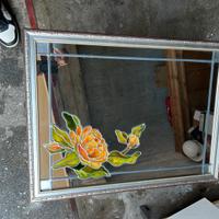 Specchio stile tiffany vetro decorato a mano