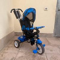 Triciclo a Pedali Blu con Sedile Imbottito