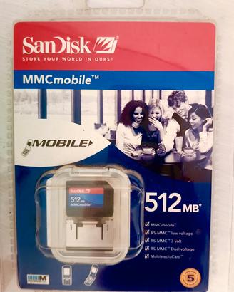 SanDisk MMCmobile 512MB NUOVA Blister Vintage