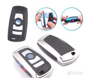 CUSTODIA COVER CHIAVE BMW QUADRATA CROMATA E NERA