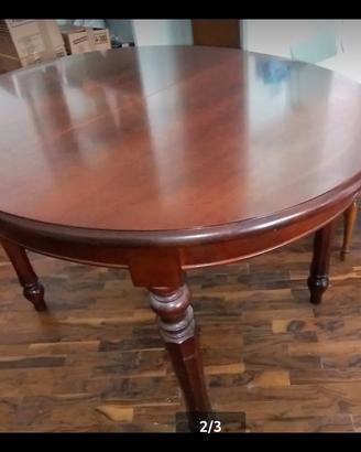 elegante tavolo ovale rotondo legno massello