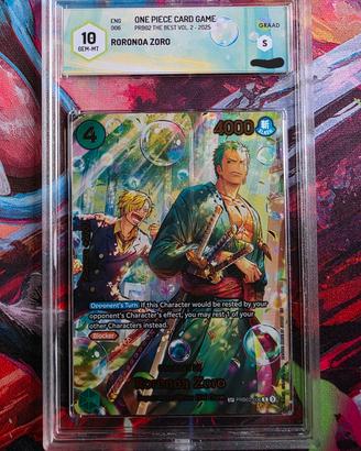 One Piece TCG- Zoro OP14 Graad 10 GEM-MT