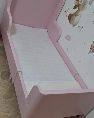 Letto allungabile bambina ikea,rosa- quasi nuovo 