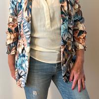 Blazer donna floreale elegante taglia unica