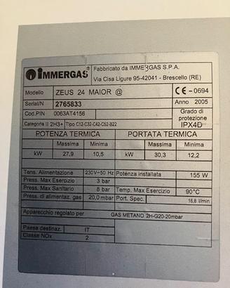 Ricambi originali Immergas Zeus 24 Maior – Schede