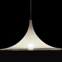 Lampadario 1970s Guzzini "Trumpet" by Meblo