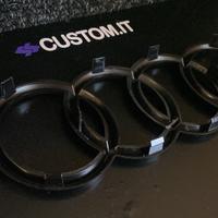 Stemma logo anelli per audi anteriore nero lucido