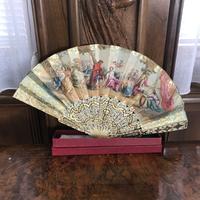 Antico ventaglio finemente dipinto XIX sec