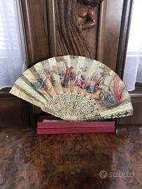 Antico ventaglio finemente dipinto XIX sec
