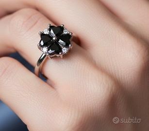anello fiore nero 
