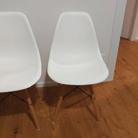 4 sedie da pranzo in polipropilene faggio bianche