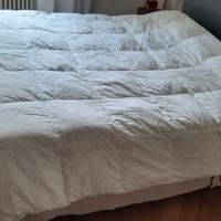 piumino piuma d'oca e 2 set copripiumino 