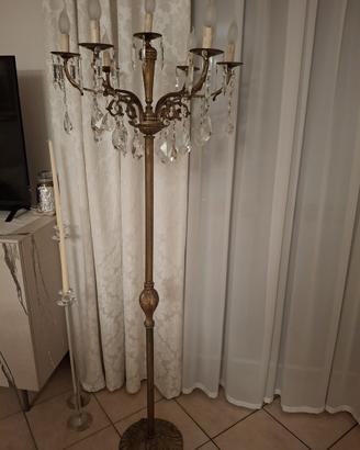 Piantana classica in ottone con cristalli
