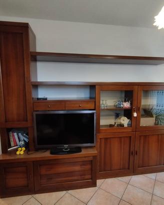 Parete attrezzata soggiorno color noce