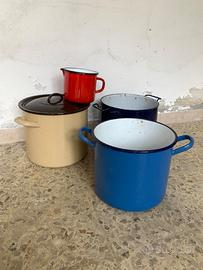 Set pentole smaltate vintage