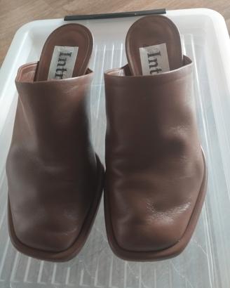 SABOT Donna marrone in Vera pelle 