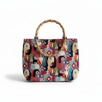 Borsa handmade tessuto gobelin fantasia cubist