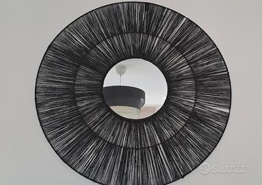 specchio decorativo  in rattan