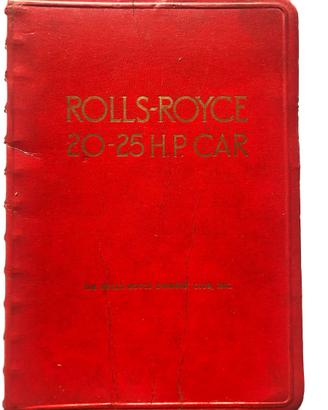 Libretto uso e manutenzione Rolls Royce