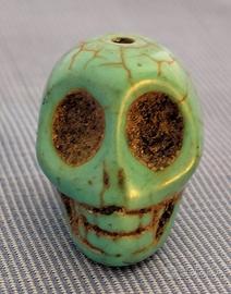Teschio artigianato messicano in VERO TURCHESE
