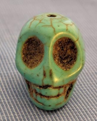 Teschio artigianato messicano in VERO TURCHESE