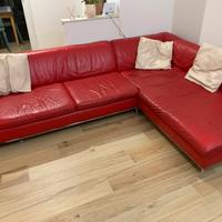 Divano angolare in pelle