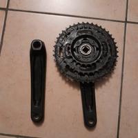 guarnitura tripla mtb + deragliatore 