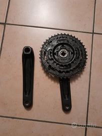 guarnitura tripla mtb + deragliatore 