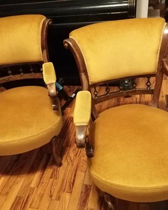 2 poltroncine velluto giallo 