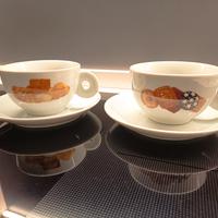 coppia di tazzoni villa d'Este bianchi con disegno