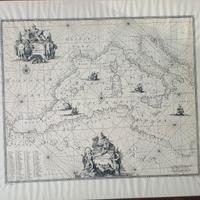 stampa antica geografia mare nautica vintage 