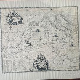 stampa antica geografia mare nautica vintage 