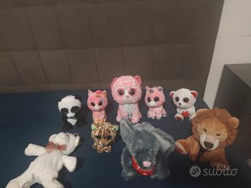  Lotto 9 peluche animali e unicorni TY