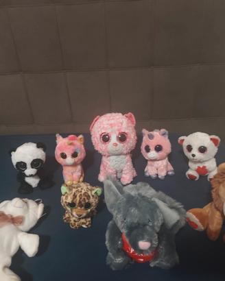  Lotto 9 peluche animali e unicorni TY