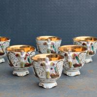 Raro Servizio Set 6 Tazze Tazzine Capodimonte