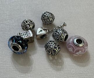 Lotto 8 charm Pandora argento 925 | Vetro Murano