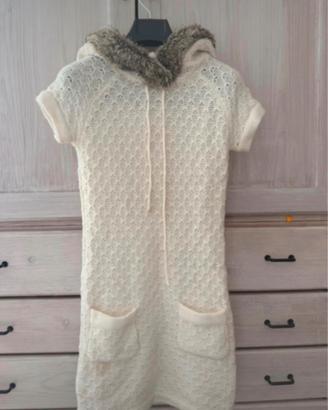 Vestito donna maglia lunga bianco