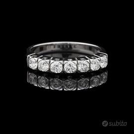 ANELLO VERETTA IN ORO BIANCO 18KT BRILLANTI 0.66CT