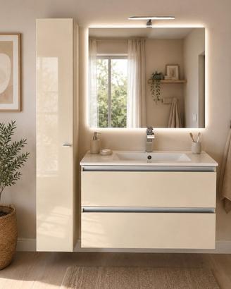 Mobile bagno con lavabo , specchio e colonna
