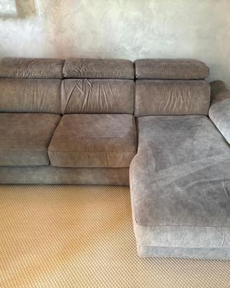 Divano 3 posti  POLTRONESOFÀ con penisola grigio