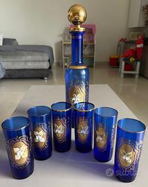Set bicchieri di murano blu