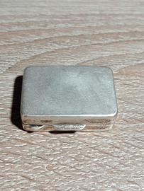 Argento scatola portapillole rettangolare vintage 