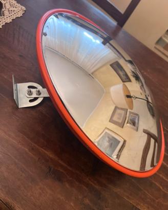 Specchio convesso industriale vintage arancio da50