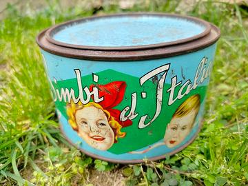 Scatola latta biscotti Bimbi d'Italia vintage