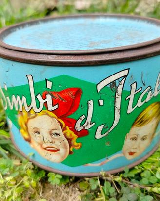Scatola latta biscotti Bimbi d'Italia vintage