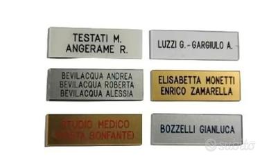 TUTTI TIPI DI TARGHETTE 