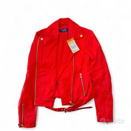 Biker Trussardi Jeans Giacca in Eco-pelle Rossa 